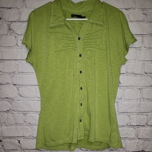 Prana Button Down Ruched Back Top